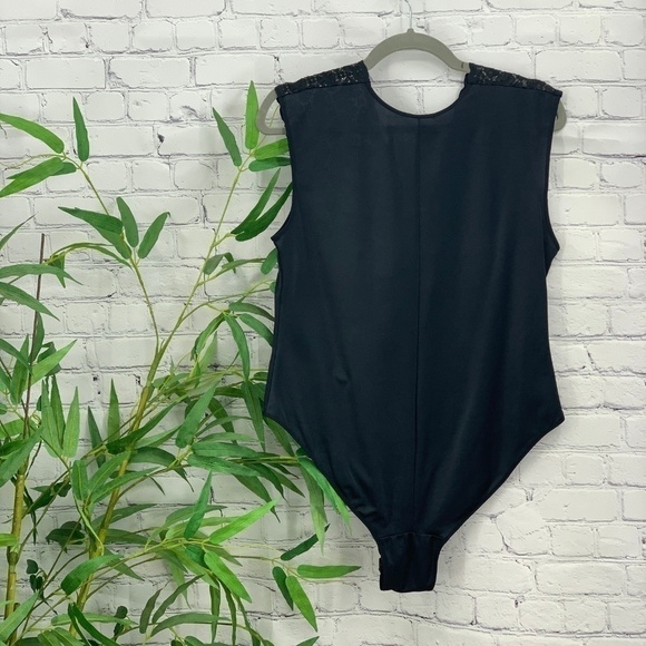 Mel Lyn Lingerie Black w/ Lace Detail Body Suit - Picture 2 of 3